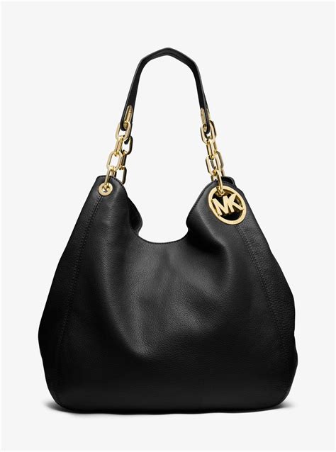 michael kors fulton medium shoulder bag black|Fulton Leather Shoulder Bag .